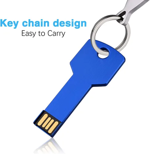 Vista 3 de Unidad flash USB con forma de llave de 16 GB, paquete de 5 unidades K&ZZ Metal Thumb Drive USB2.0 Memoria de disco flash USB Stick Disco
