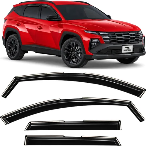 Vista 20 de Voron Glass Protectores de lluvia extra duraderos con cinta adhesiva para Chevrolet (Chevy) Silverado 2500HD/3500HD 2007-2014 cabina extendida Negro
