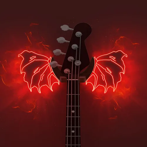 Vista 10 de CoolGift Mart Soporte de Pared para Guitarra con Alas de Ángel Luminosas, Colgador de Guitarra de Madera Acrílica con Alimentación USB