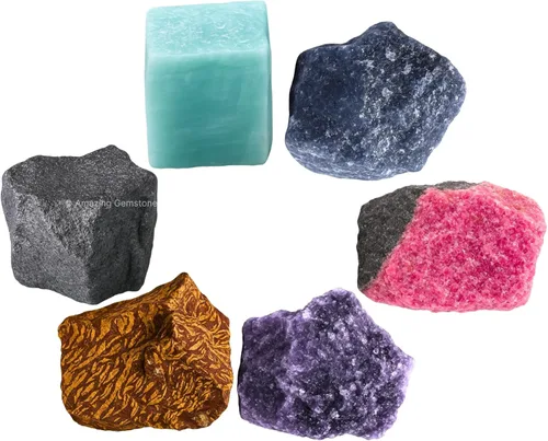 Vista 15 de Amazing Gemstone Cristales para manifestación de ansiedad, juego de 6 cristales curativos de amatista, sodalita, labradorita, angelita, granate