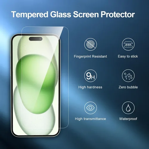 Vista 9 de NEW'C Paquete de 3 protectores de pantalla de privacidad para iPhone Air/iPhone 17 Air (6.5 pulgadas), película de vidrio templado antiespía