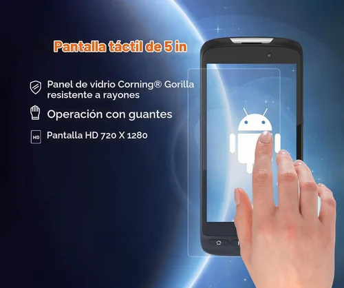 Vista 4 de Vanquisher Android 15 Escáner de código de barras portátil RD50T, 4GB+128GB PDA empresarial resistente con motor de escaneo de código de barras