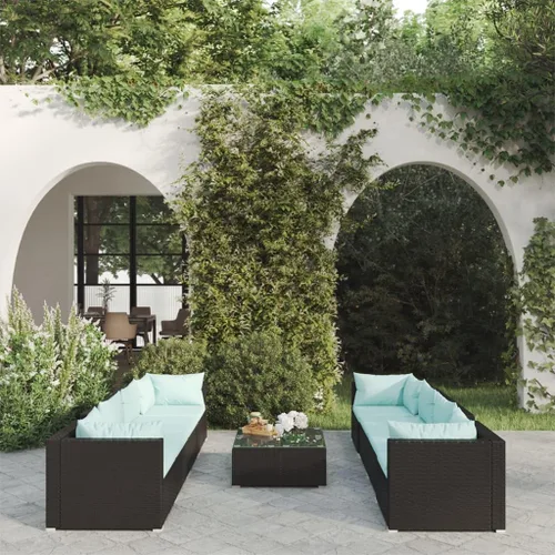 Vista 15 de Ensemble de Salon de Jardin 5 Pièces Brun Cannelle Rouge, Meuble d'Extérieur Modulable Pour Terrasse Balcon, Résistant aux UV et à l'Eau avec