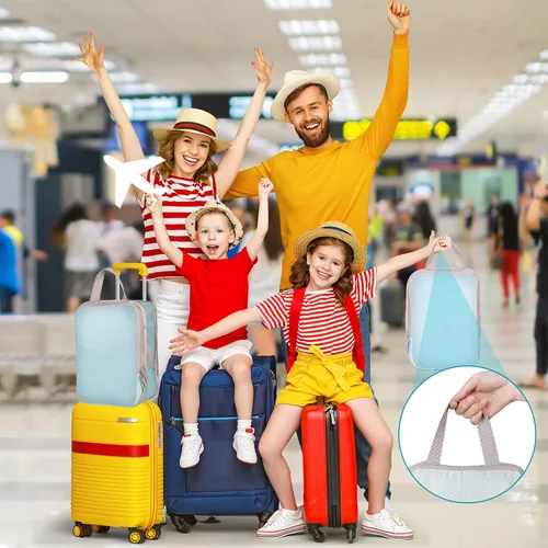 Vista 6 de Juego de 6 cubos de compresión para maletas, organizador de maletas de viaje expandibles, juego con bolsa para zapatos, organizadores ligeros