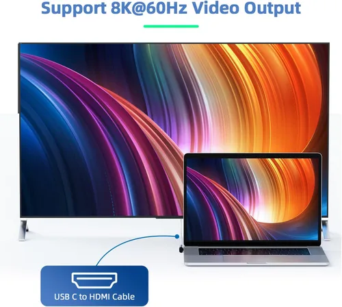 Vista 3 de Adaptador de ángulo recto USB C, 4 unidades, video 8K 60Hz 40Gbps transferencia de datos PD 100W Adaptador USB C de 90 grados compatible