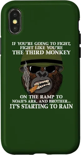 Vista 5 de iPhone 12 mini Fight Like the Third Monkey - Funda divertida de boxeo y meme MMA