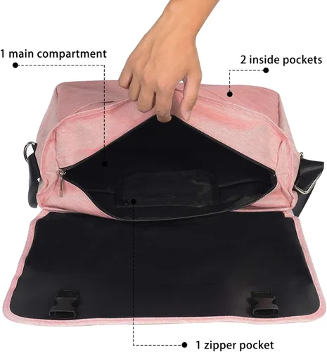 Vista 5 de Bolso clásico de mensajero de la lona de la manera del bolso del equipaje del hombro del ordenador portátil bolsos para uso