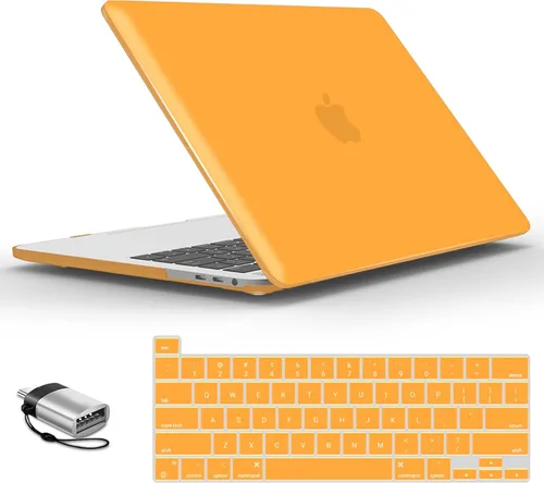 Vista 30 de IBENZER - Carcasa rígida de tacto suave para MacBook Pro de 13 pulgadas con Touch Bar y Touch ID, con funda de teclado y adaptador Type C