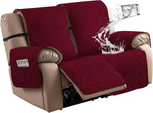 Vista 36 de Genina - Funda impermeable para sillón reclinable de dos plazas, funda antideslizante para sofá, funda para sofá reclinable de 2 plazas, funda