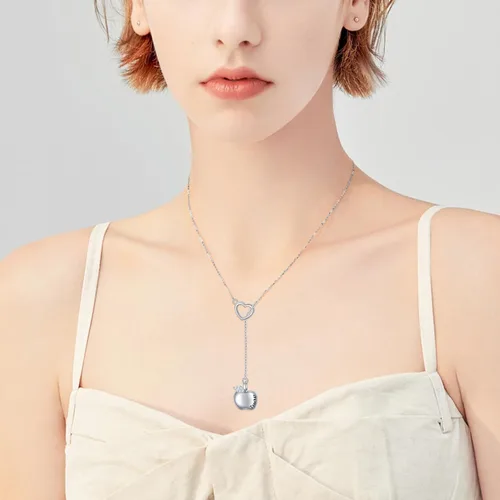 Vista 2 de Collar largo de plata de ley Larait Bar Y Lariat de cadena larga ajustable collar de regalo para ella, 30 pulgadas