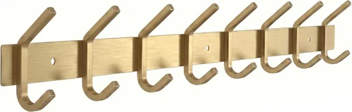 Vista 34 de Perchero de Abrigos Pequeño Negro Mate para Pared – Riel de Ganchos de Acero Inoxidable de 6 Pulgadas con 2 Ganchos Dobles para Abrigos