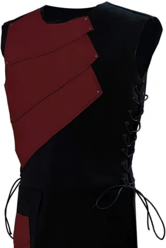Vista 5 de Chaleco victoriano medieval para hombre, chaleco renacentista sin mangas