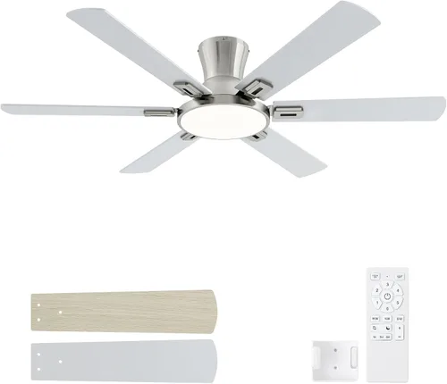 Vista 16 de Ventiladores de techo negros de 52 pulgadas con luces, ventilador de techo