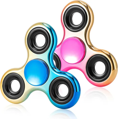 Vista 10 de Fidget Spinners 2 unidades, juguete de metal para aliviar el estrés, giro silencioso de alta velocidad, reducción de enfoque y ansiedad, juguetes