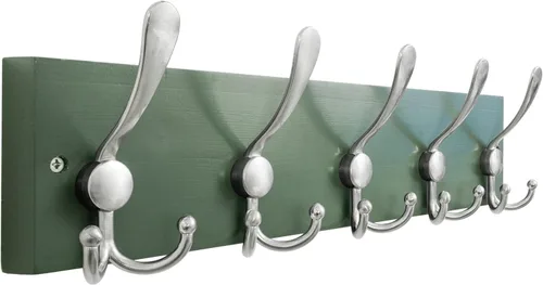 Vista 8 de SKOLOO Perchero de pared montado en la pared de estilo rústico: Perchero de pared de pino de madera auténtica de 40,6 cm de orificio a orificio