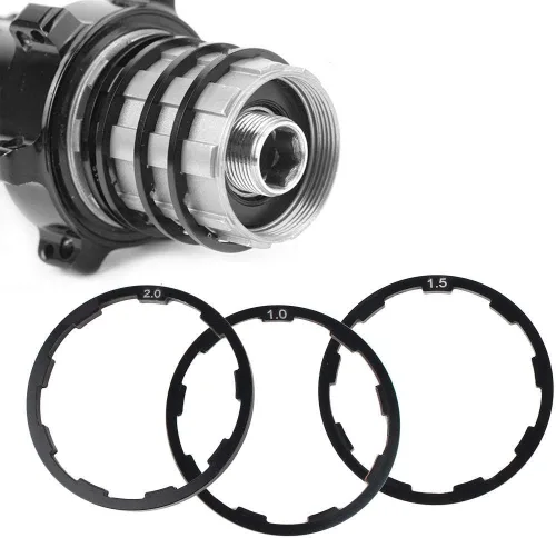 Vista 2 de Qii lu Freewheel espaciador para ciclos, espaciador de cubo de rueda de bicicleta, 3 piezas 0.039 in+0.059 in+0.079 in bicicleta volante hub