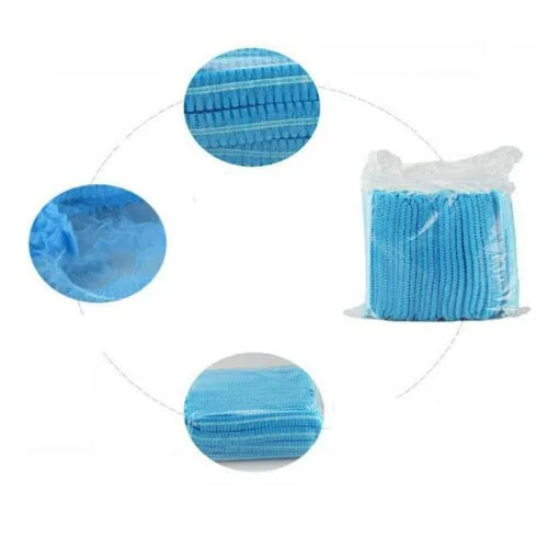 Vista 9 de Bluehill 100 piezas Red de pelo de 21 pulgadas desechables Bouffant Caps Redecillas azules, cubierta para el cabello, no plisadas Gorros