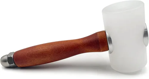 Vista 6 de Manija de madera de la cabeza de nylon T del mazo del martillo de talla de cuero 7,4 pulgadas Para artesanía en cuero, mazo de artesanía en cuero