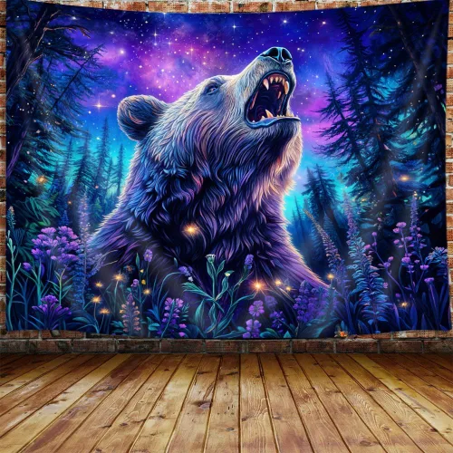 Vista 7 de JAWO Tapiz de dragón de fantasía, tapiz de galaxia azul castillo de animales geniales para colgar en la pared para niños y hombres, tapices, manta
