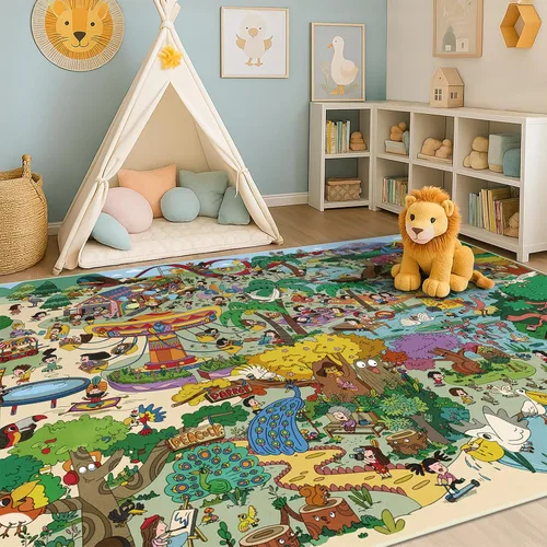 Vista 28 de Alfombra preescolar del alfabeto de 3 x 5 para niños pequeños, alfombra de juego ABC suave para el aprendizaje del bebé, alfombra educativa