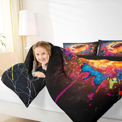 Vista 186 de Juego de ropa de cama de baloncesto para niños y adolescentes, juego de edredón deportivo para niños, tamaño matrimonial, suave, ligero, decoración