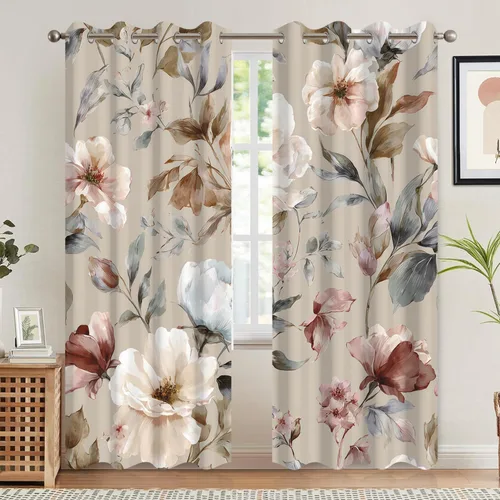 Vista 15 de Cortinas opacas 52 x 84 pulgadas, 2 paneles con aislamiento térmico y oscurecimiento, cortinas de ojal para ventanas para dormitorio y sala de estar