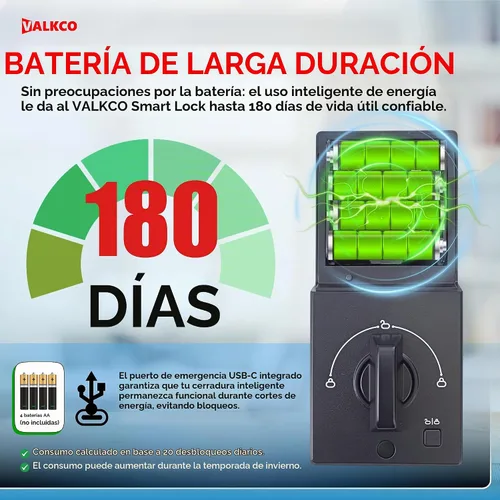 Vista 8 de VALKCO Cerradura de puerta inteligente V5O5BF, cerradura de puerta de entrada sin llave con teclado y control de aplicación Bluetooth, cerrojo