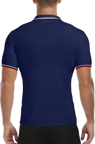 Vista 7 de MLANM Men's Polo Regular-Fit Quick-Dry Golf Striped Short Sleeve Collared T-Shirts
