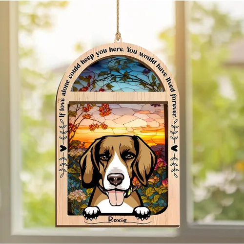 Vista 148 de LOVELYPOD Adorno de Navidad personalizado de sabueso afgano, atrapasoles con nombre, regalos de pérdida de mascotas, regalos para amantes