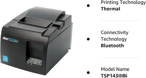 Vista 5 de Star Micronics TSP143IIIBi - Impresora térmica de recibos Bluetooth para iOS, Android y Windows con cortador automático y fuente de alimentación