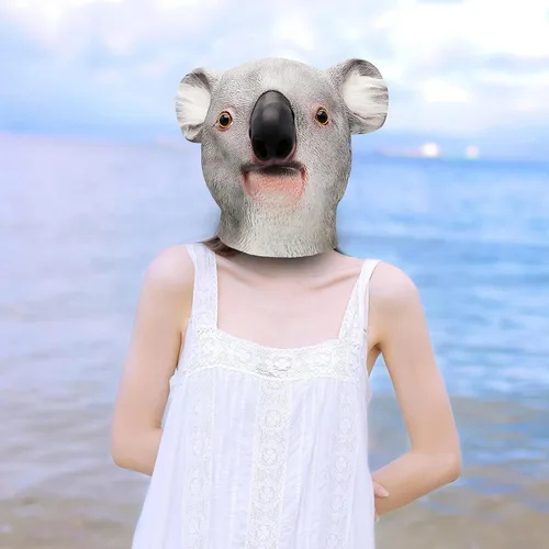 Vista 7 de ifkoo - Máscara de Koala de látex para disfraz de Halloween