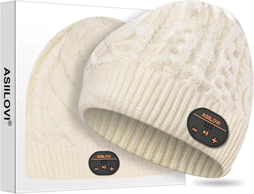Vista 14 de gorro con Bluetooth 5.0, inalámbrico, de punto, gorro de invierno con micrófono incorporado desmontable, con altavoces estéreo HD, para exteriores