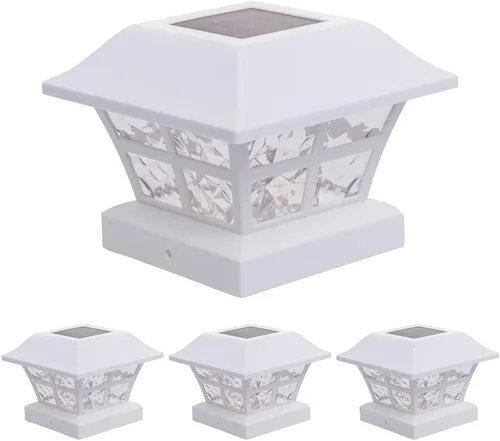Vista 10 de GreenLighting Luces solares clásicas para tapa de poste – Se adapta a 5 x 5 PVC/vinilo al aire libre alimentado por energía solar para exteriores