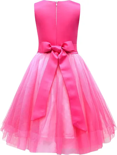 Vista 3 de YODISON Disfraz de princesa melocotón, vestidos de princesa para niñas, cosplay de Halloween 2T-8T para niños
