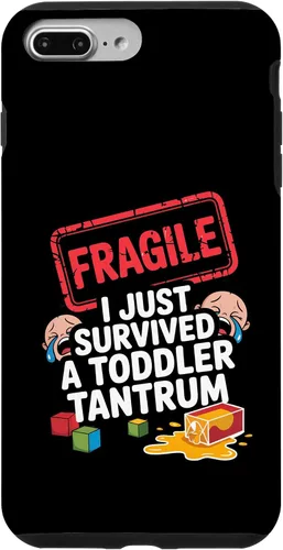 Vista 12 de Fragile I Survived a Toddler Tantrum Funny Parent Graphic Case for iPhone 16