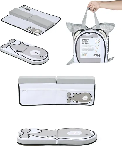 Vista 8 de Small Steps Juego de rodilleras y coderas de baño, almohadilla ergonómica para el baño del bebé con espuma viscoelástica y diseño antideslizante