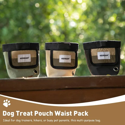 Vista 5 de ETIAL Dog Treat Pouch Waist Pack - Magnetic Closure, 3-Way Wearable, Water-Resistant Nylon, Pet Poop Bag Dispenser for Training, Walking, Hiking