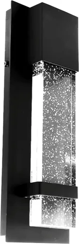 Vista 10 de Sunlite Aplique de pared LED, marco de metal negro con panel de vidrio efecto gota de lluvia, 4.75 pulgadas de ancho, luz diurna de 5000 K
