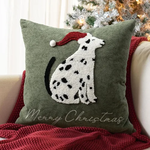 Vista 18 de Fundas de almohada navideñas de gatos lindos de 18 x 18 pulgadas, fundas de almohada bordadas de Navidad, decoraciones de Navidad, almohadas Gatos
