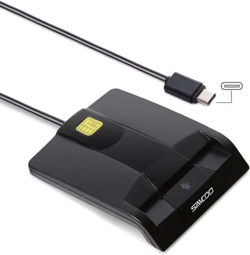 Vista 7 de SAICOO Lector de tarjetas inteligentes DOD militar USB de acceso común CAC lector de tarjetas, compatible con Mac OS, Win (versión horizontal)
