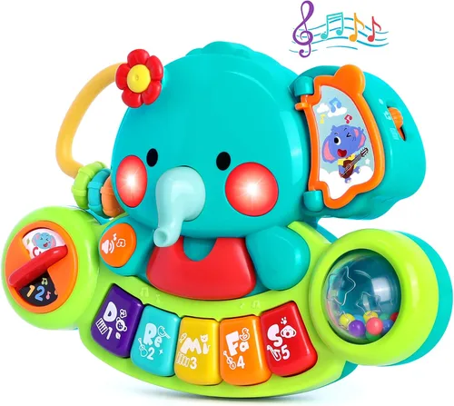 Vista 9 de WITALENT Juguetes para bebés de 6 a 12 meses, piano de dinosaurio, música, juguetes iluminados para niños de 1 año, juguetes infantiles para 7, 8
