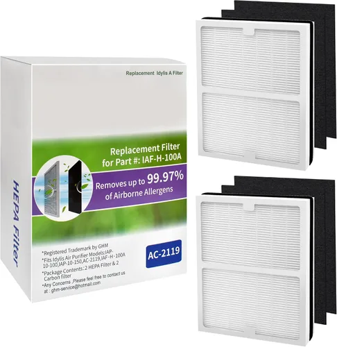 Vista 5 de Filtros purificadores de aire Idyllis de repuesto AC-2119, filtros Idylis A de repuesto compatibles con Filtrete FAP-C01-A, purificador de aire
