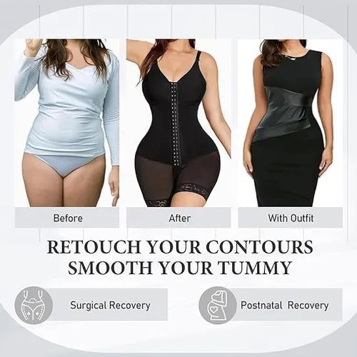 Vista 4 de M MYODRESS Fajas Colombianas Moldeadoras de cuerpo completo para mujer, body de control de abdomen, compresión poscirugía