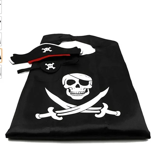 Vista 5 de RioRand Disfraz de pirata de dibujos animados para cosplay fiesta de cumpleaños