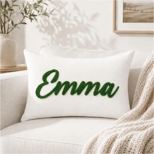 Vista 8 de Almohada con monograma bordada personalizada, funda de almohada lumbar con nombre personalizado, regalo para niñas, parejas y mujeres, almohadas