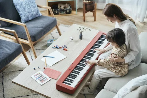 Vista 2 de Casio CDP-S160 - Piano digital compacto de 88 teclas con soporte CS-46, color rojo