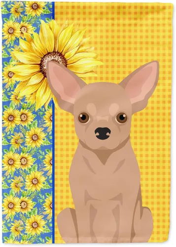 Vista 55 de Caroline's Treasures WDK5313GF Bandera de jardín con diseño de girasoles de verano, color negro y tostado, Airedale Terrier para buzón, bandera
