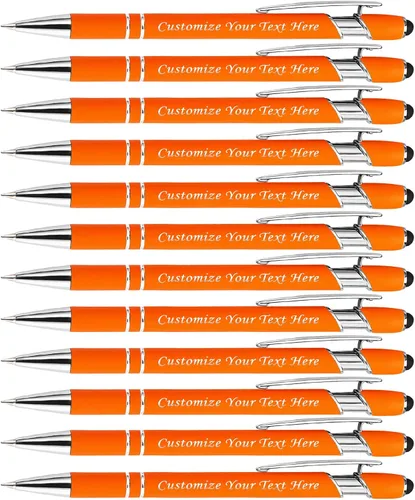 Vista 28 de Bolígrafos personalizados con punta de lápiz digital, bolígrafos grabados personalizados, bolígrafo de bola de tacto suave, bolígrafos con nombre
