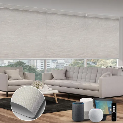 Vista 15 de SmartWings Persianas Motorizadas con Filtro de Luz, Compatible con Matter Thread Homekit Z-Wave Alexa Google, Persianas con 70% de Opacidad Safari