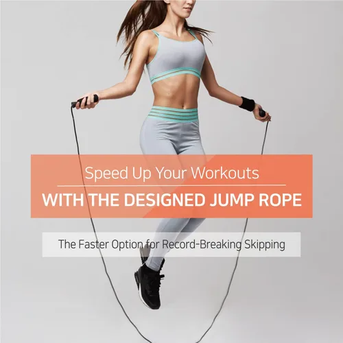 Vista 5 de Cuerda de saltar para hombres y mujeres – Cuerda de saltar de ejercicio de velocidad para entrenamiento de fitness entrenamiento para todas